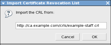 Задаване на адреса на файла съдържащ CRL